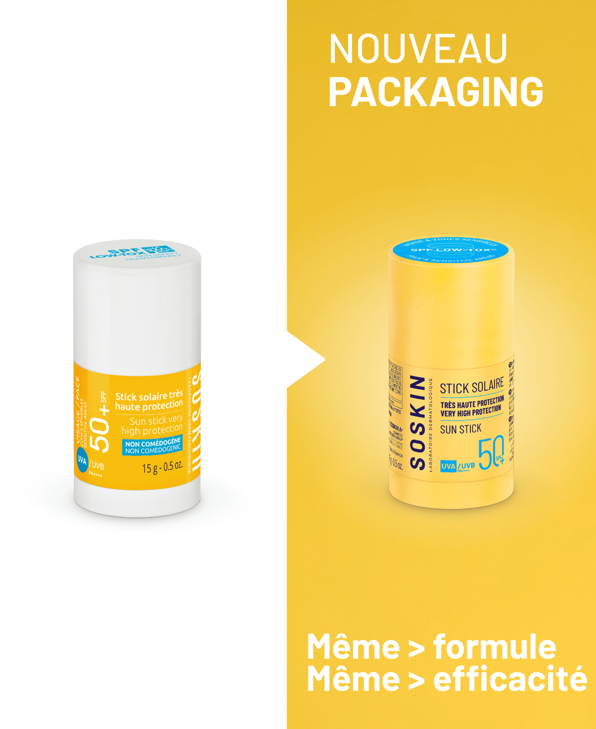 Stick solaire SPF50+ Soins solaires Soskin