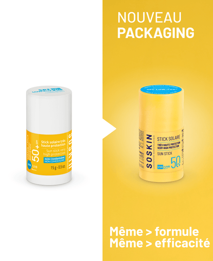 Stick solaire SPF50+ Soins solaires Soskin